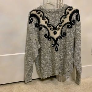 Ladies gray/black sweater. MADE IN Germany.  Size 46 (18 USA).